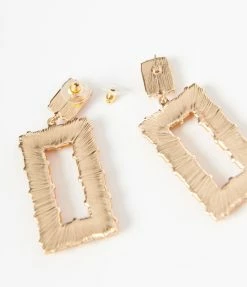 Joia Orange Rectangle Drop Earrings Accessories