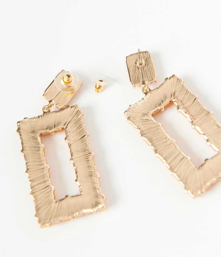 Joia Orange Rectangle Drop Earrings Accessories