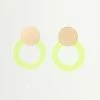 Joia Round Neon & Gold Drop Earrings Accessories