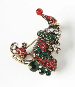 Joia Santa Sleigh Stocking Brooch Accessories
