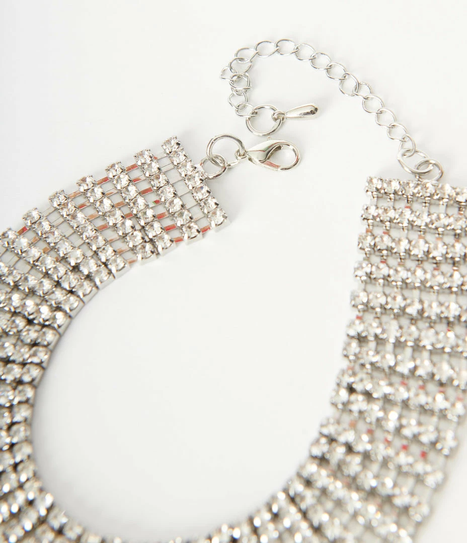 Joia Rhinestone Fringe Choker & Earring Set Accessories