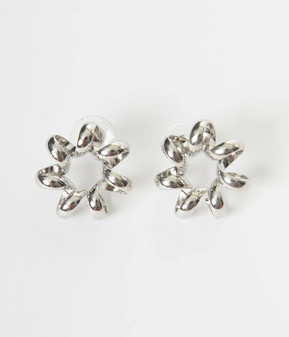 Joia Accessories Silver Spiral Circle Earrings