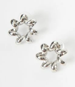 Joia Accessories Silver Spiral Circle Earrings