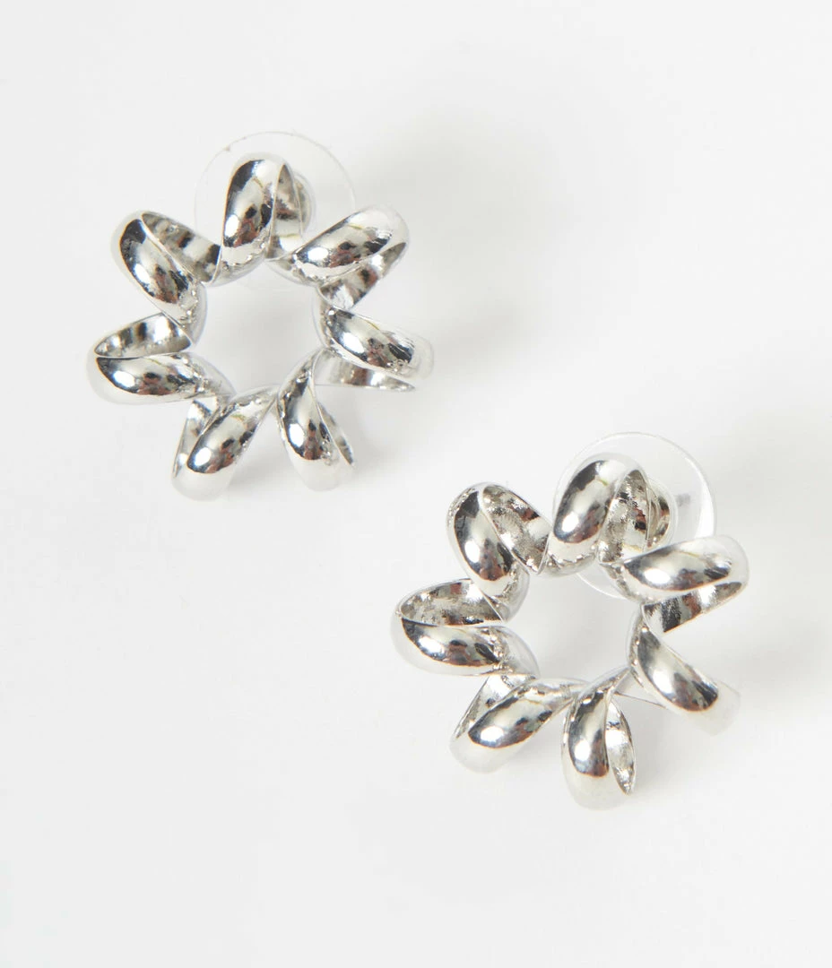 Joia Accessories Silver Spiral Circle Earrings