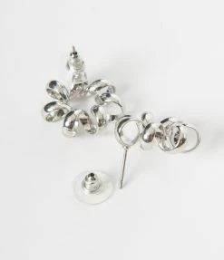 Joia Accessories Silver Spiral Circle Earrings