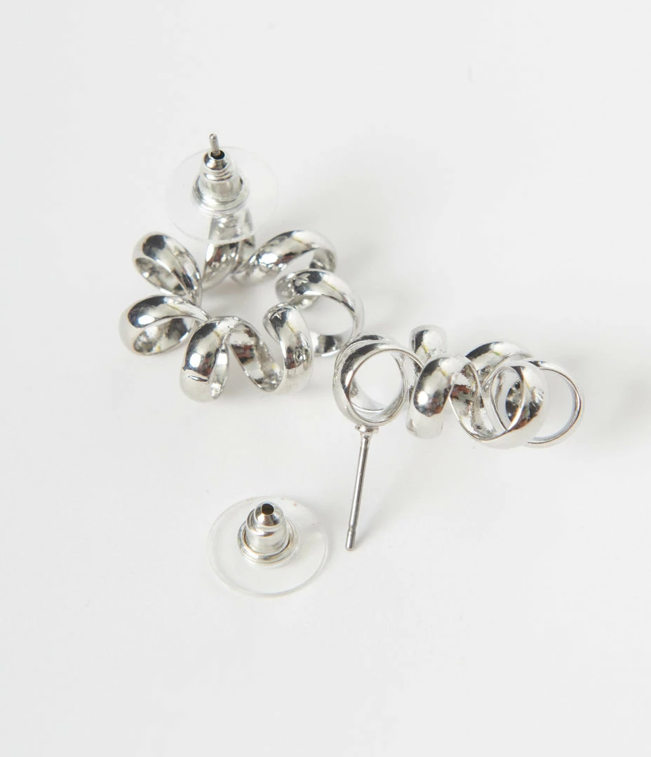 Joia Accessories Silver Spiral Circle Earrings