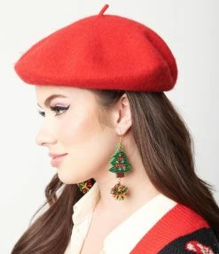 Joia Accessories Christmas Tree Beaded Drop Earrings