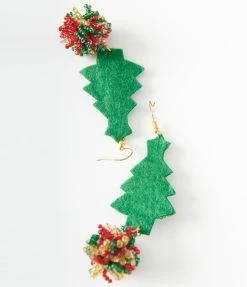 Joia Accessories Christmas Tree Beaded Drop Earrings