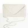 Ricki Designs Silver Beaded Evening Envelope Clutch