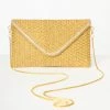Ricki Designs Flapper Accessories Gold Beaded Evening Envelope Clutch