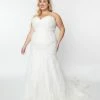 May Queen Inc. Clothing Vintage Style Plus Size Ivory Floral Embroidered Mermaid Bridal Dress
