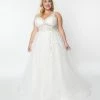 May Queen Inc. Plus Size Ivory Floral Lace & Tulle Wedding Ball Gown