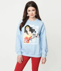 DC Comics X Unique Vintage Wonder Woman Holiday Sweatshirt