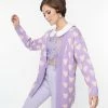 Heimish USA (Rachael) Lavender & Light Pink Hearts Open Cardigan