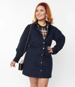 SHEEN Clothing Ltd Plus Size Navy Moxy Jacket