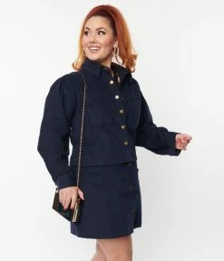 SHEEN Clothing Ltd Plus Size Navy Moxy Jacket