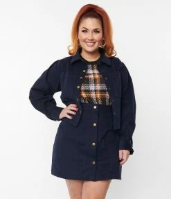 SHEEN Clothing Ltd Plus Size Navy Moxy Jacket