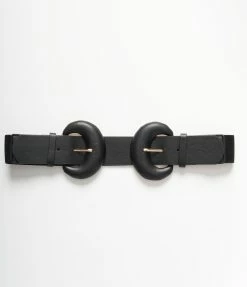 Joia Black Round Double Buckle Cinch Belt Accessories