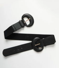 Joia Black Round Double Buckle Cinch Belt Accessories