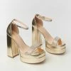Fortune Dynamic Gold Metallic Platform Heels