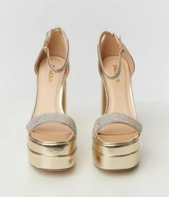 Fortune Dynamic Gold Metallic Platform Heels