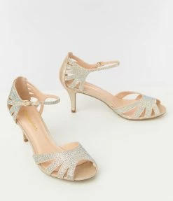 Fortune Dynamic Shoes Champagne Rhinestone Heels