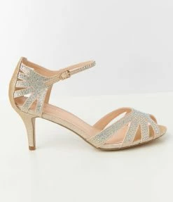 Fortune Dynamic Shoes Champagne Rhinestone Heels