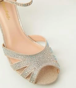 Fortune Dynamic Shoes Champagne Rhinestone Heels
