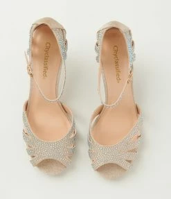 Fortune Dynamic Shoes Champagne Rhinestone Heels
