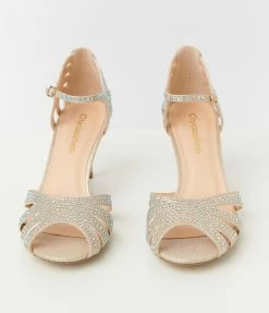 Fortune Dynamic Shoes Champagne Rhinestone Heels