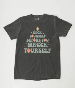 Femfetti Graphic Tees Deck Yourself Holiday Long Sleeve Shirt