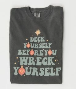 Femfetti Graphic Tees Deck Yourself Holiday Long Sleeve Shirt