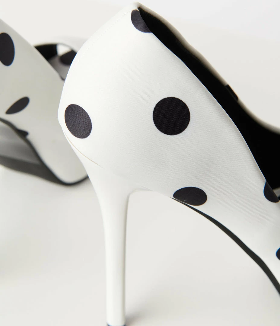 Atixo GmbH (Belsira) (Faire) Shoes White & Black Polka Dot Peep Toe Platform Pumps