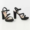 Fortune Dynamic Matte Black Platform Heel Sandals Guest Attire