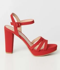 Fortune Dynamic Lipstick Red Platform Heel Sandals