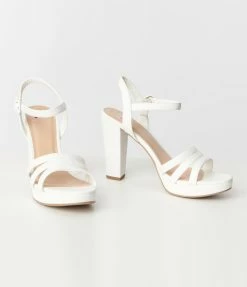 Fortune Dynamic Bachelorette Pure White Platform Heel Sandals