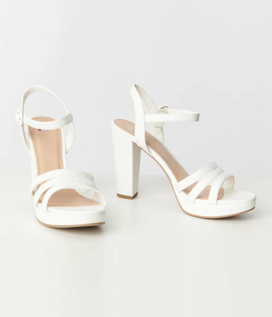 Fortune Dynamic Bachelorette Pure White Platform Heel Sandals