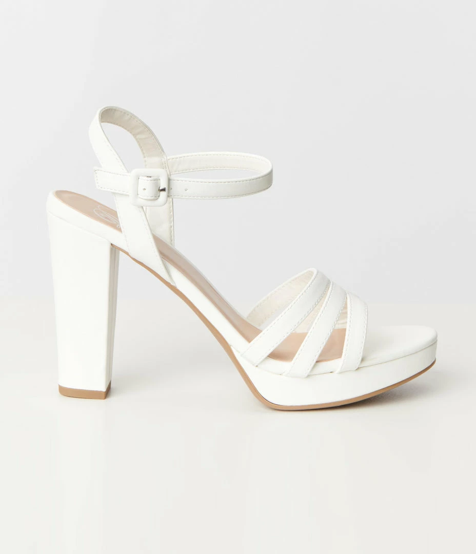 Fortune Dynamic Bachelorette Pure White Platform Heel Sandals