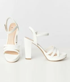 Fortune Dynamic Bachelorette Pure White Platform Heel Sandals