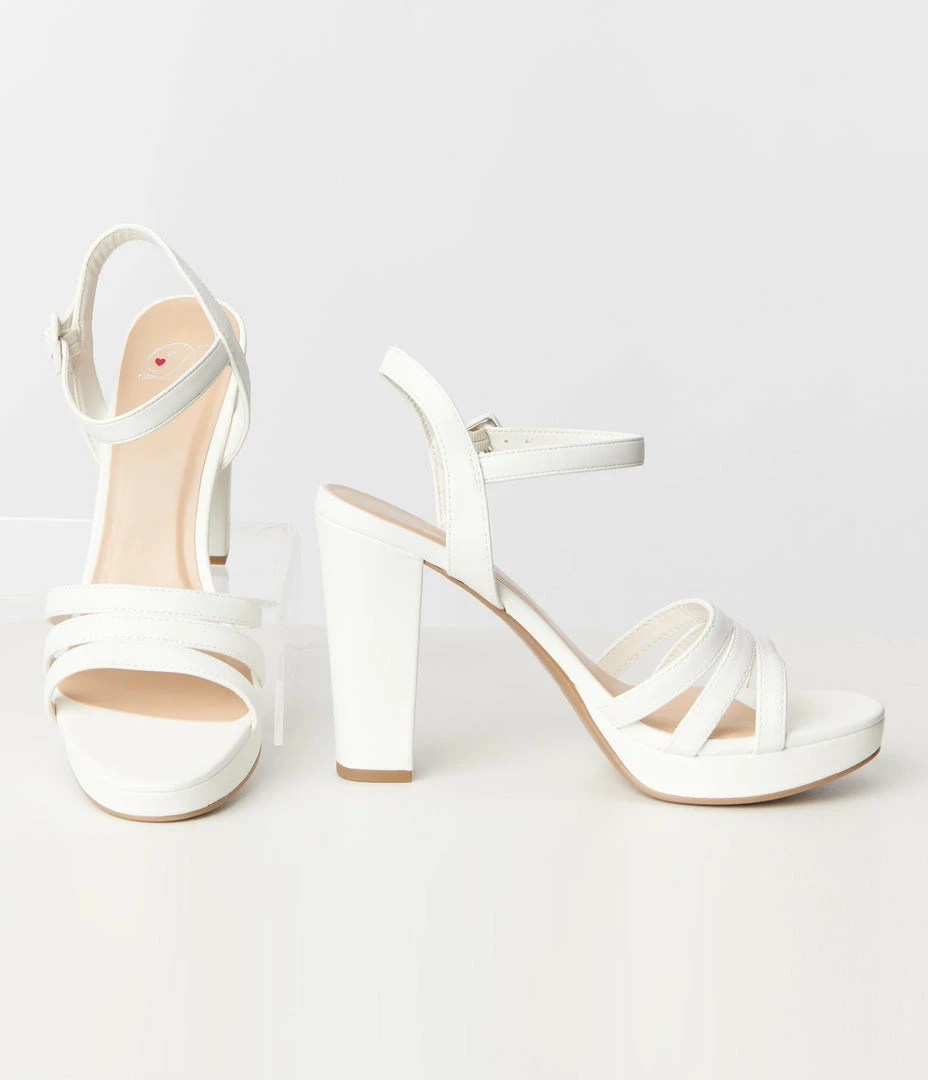 Fortune Dynamic Bachelorette Pure White Platform Heel Sandals