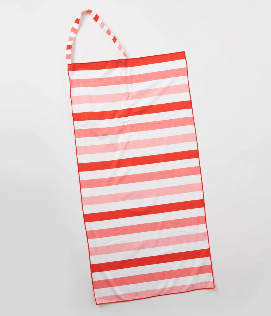 Joia Think Pink Striped 2 In 1 Towel Tote Bag