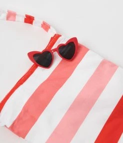 Joia Think Pink Striped 2 In 1 Towel Tote Bag