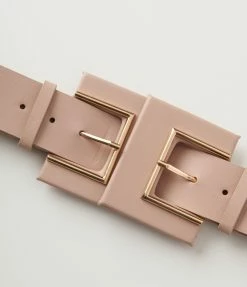 Joia Accessories Pale Pink Square Double Buckle Belt