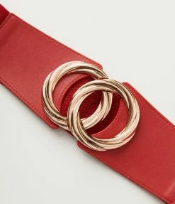 Joia Red Gold Infinity Buckle Cinch Belt Accessories