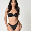 Swimwear Unique Vintage Black Sweetheart Bandeau Charlene Swim Top