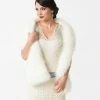 Unique Vintage White Ivory Faux Fur Stole Clothing