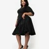 Unique Vintage Plus Size 1950s Style Black Ruffled Petticoat Crinoline