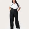 Clothing Unique Vintage Plus Size Black & White Pin Stripe Thelma Suspender Pants