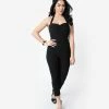 Clothing Unique Vintage 1950s Black Halter Marcel Jumpsuit