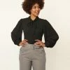 Unique Vintage Black Neck Tie Gwen Blouse